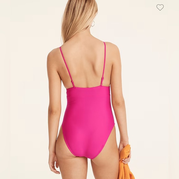 J.Crew Plunge one-piece in Radiant Fucshia - Picture 2 of 7